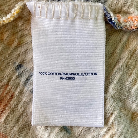 Girl’s size 8 Lands’ End short sleeved floral top with front pocket and tie - Picture 5 of 7